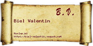 Biel Valentin névjegykártya